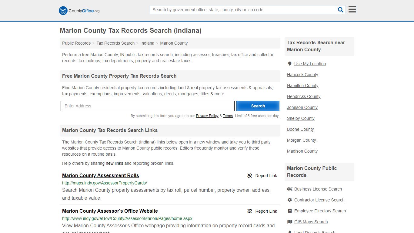 Marion County Tax Records Search (Indiana) - County Office