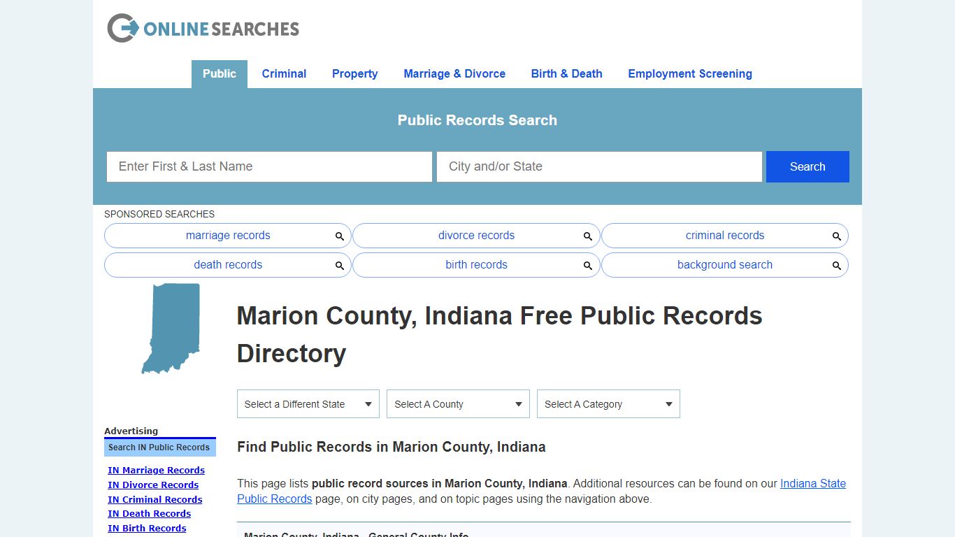 Marion County, Indiana Public Records Directory