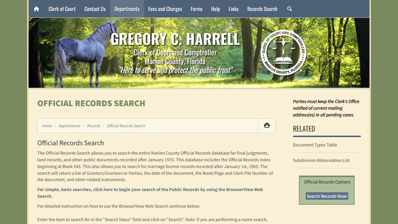 Official Records Search - Marion County Clerk